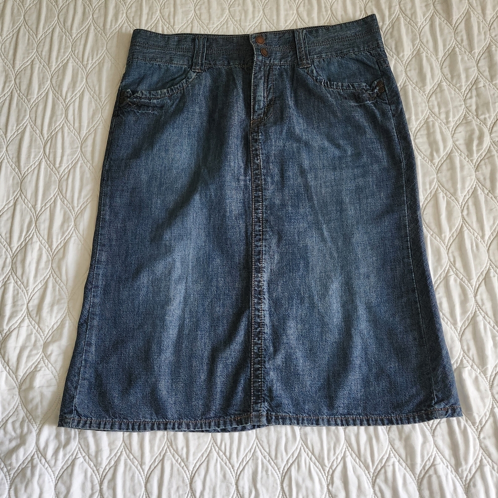 Calvin Klein Blue Pencil Skirt Knee-Length Casual